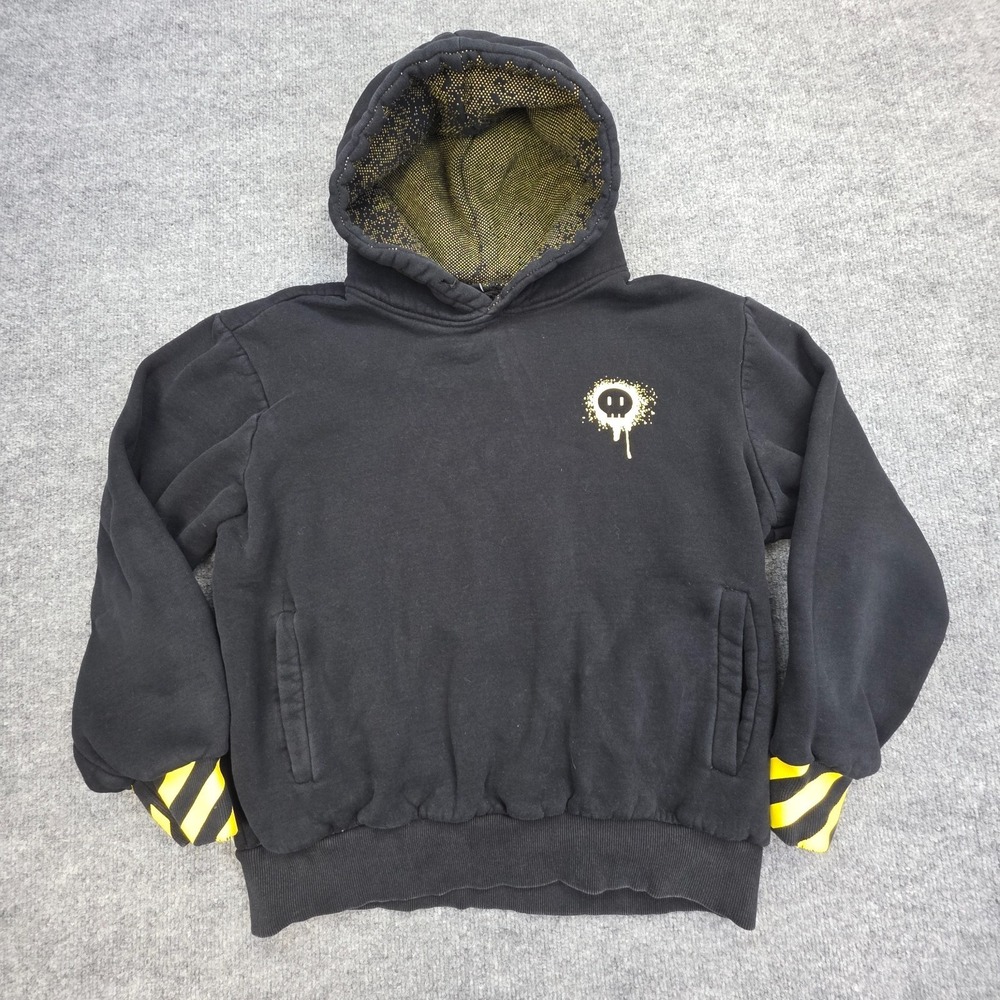 Glitch Murder Drones Hoodie Youth Medium Black *No Drawstring / Distressed